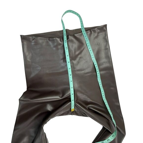 Joie Expresso Brown Faux Vegan Leather Leggings Skinny Fit Size Medium Brown - Picture 10 of 12